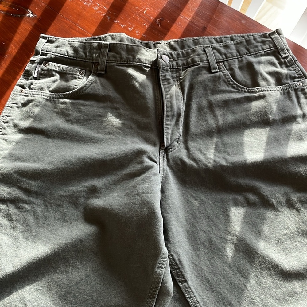 Carhartt loose fit green washed duck canvas work pants, 38 X 30 - Picture 2 of 9